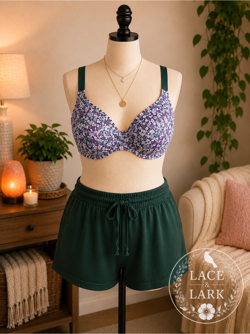 Cacique Lightly Lined T-Shirt Bra | Floral Print | 46DDD